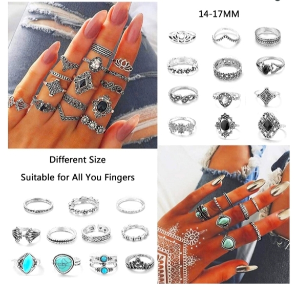 Turquoise & Opal Stackable Knuckle Rings 60 pieces NWT - Picture 1 of 5